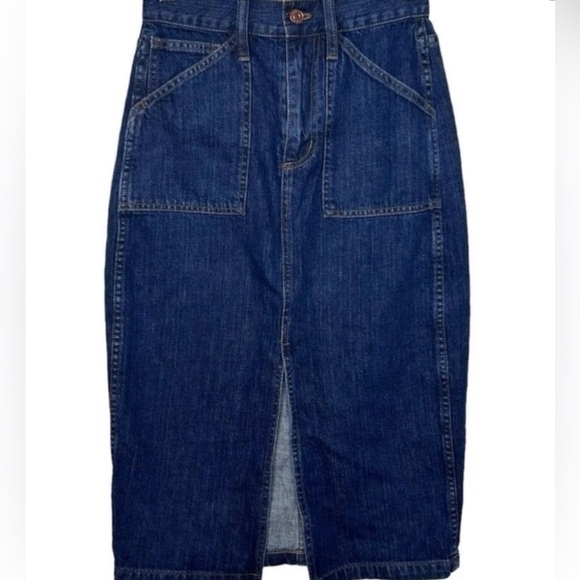 J. Crew Dresses & Skirts - J. Crew Trademark Blue Denim Midi Skirt in 28
